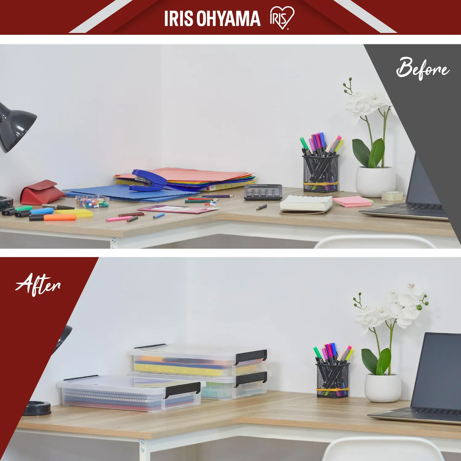 Iris Ohyama LLB-A4 Aufbewahrungsbox transparent 3er-Set 4 L