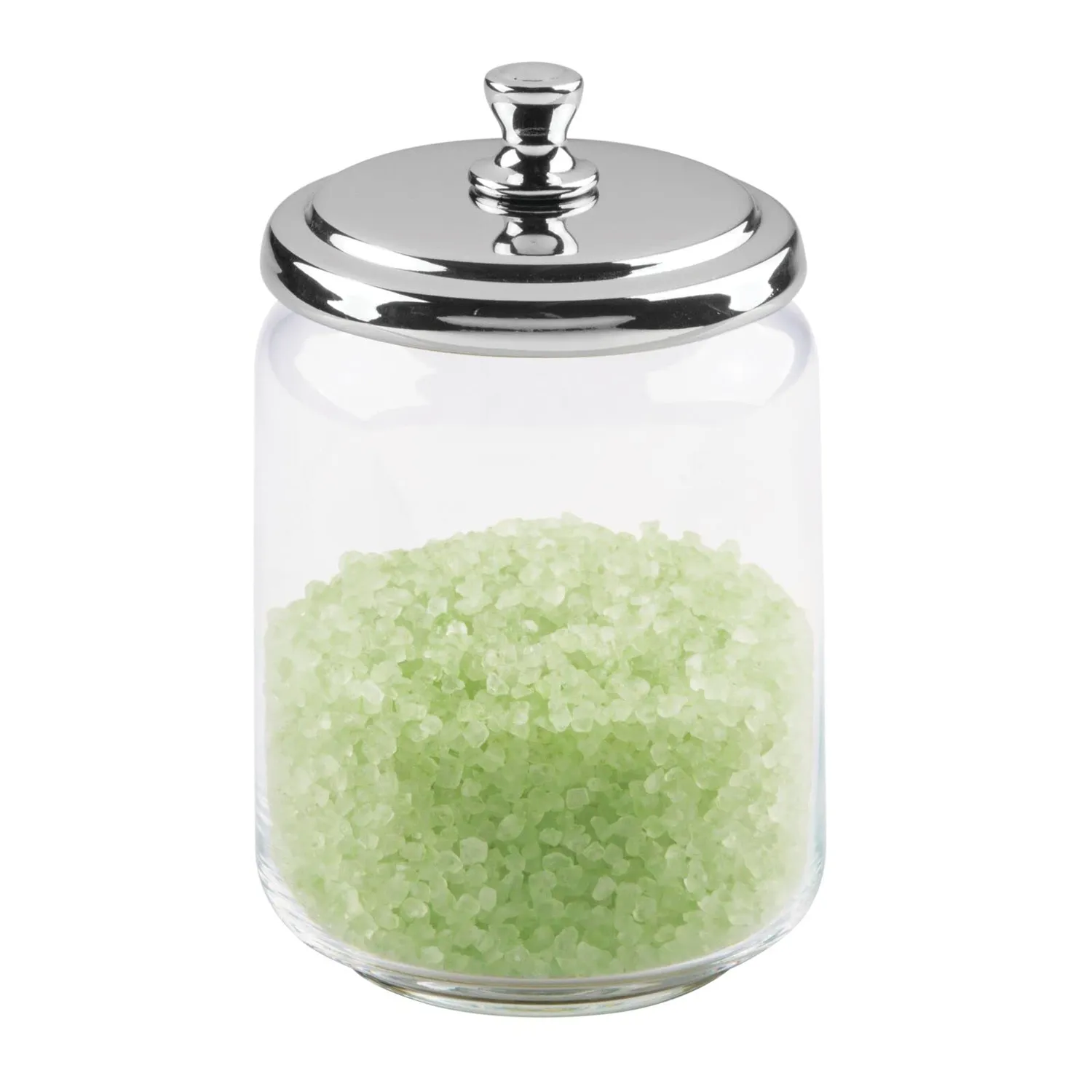 mDesign Apothekerdose Glas 2er-Set klar mit Chromdeckel