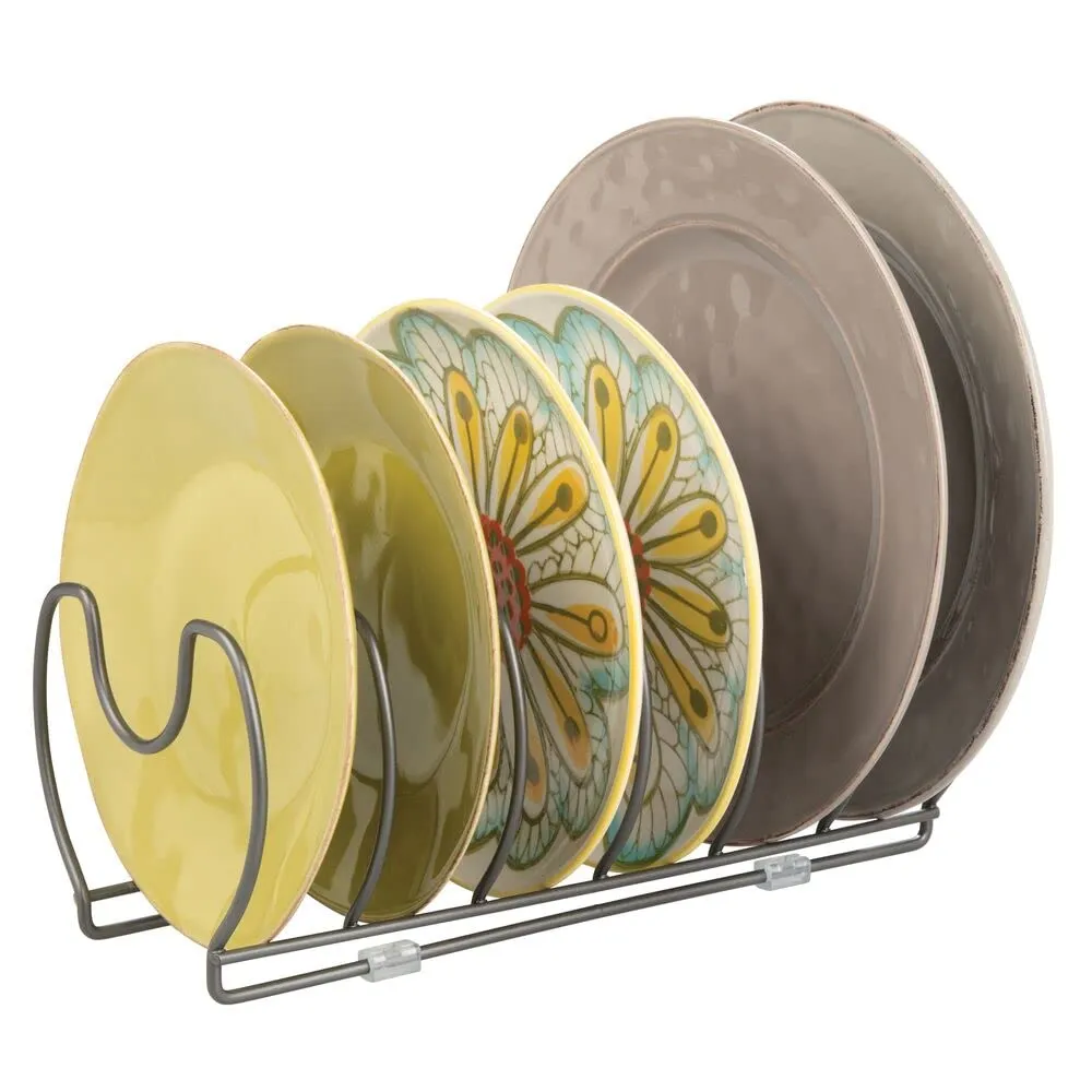 mDesign Topfdeckelhalter Pfannenhalter 2er-Set dunkelgrau Metall