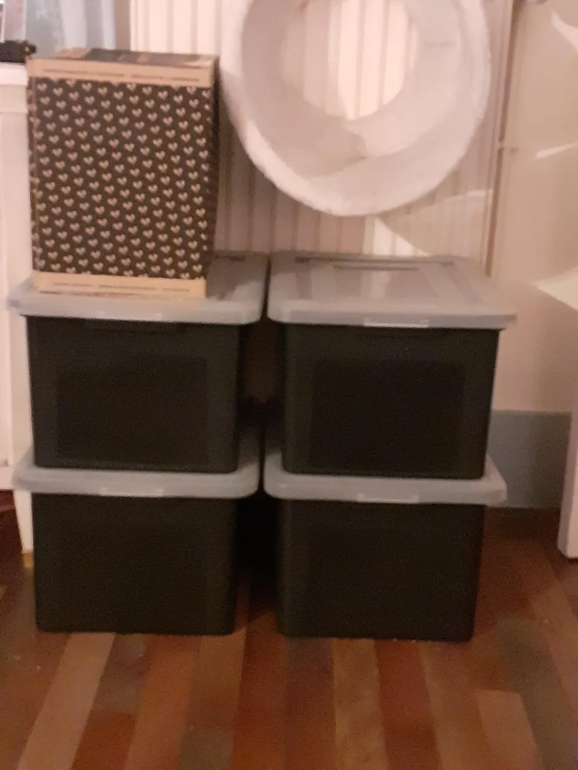 Iris Ohyama FB-21E Aufbewahrungsbox 45L 4er schwarz stapelbar