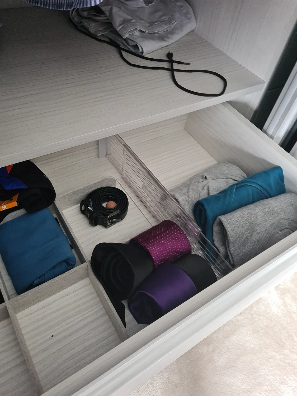 mDesign Schubladen-Organizer Kunststoff Trennwand 2er-Set Transparent