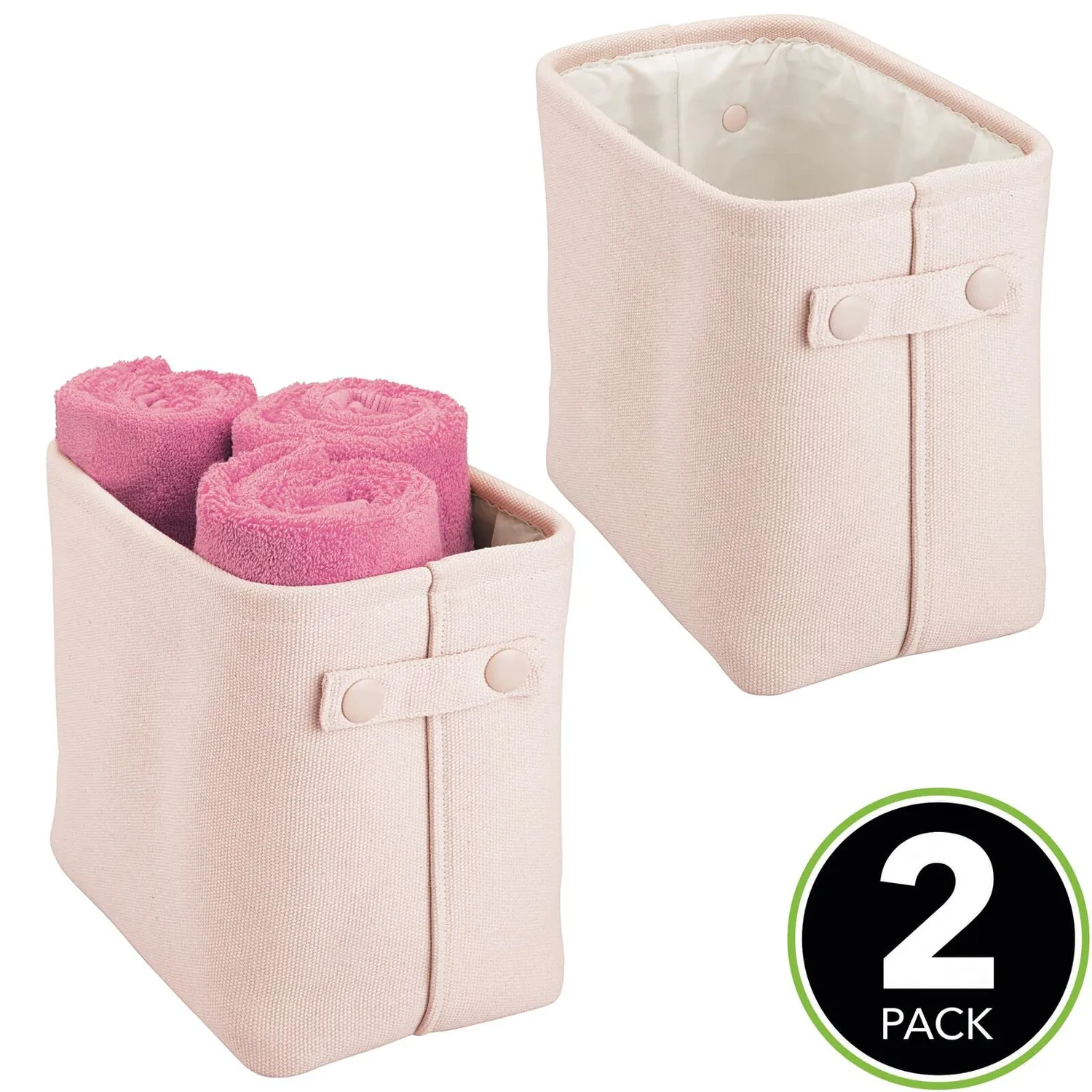 mDesign Aufbewahrungskorb Baumwolle hellrosa 2er-Set