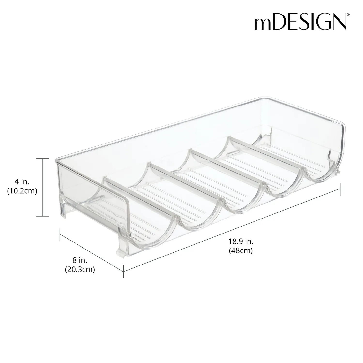 mDesign Flaschenhalter Kühlschrank Weinständer 5 Flaschen transparent