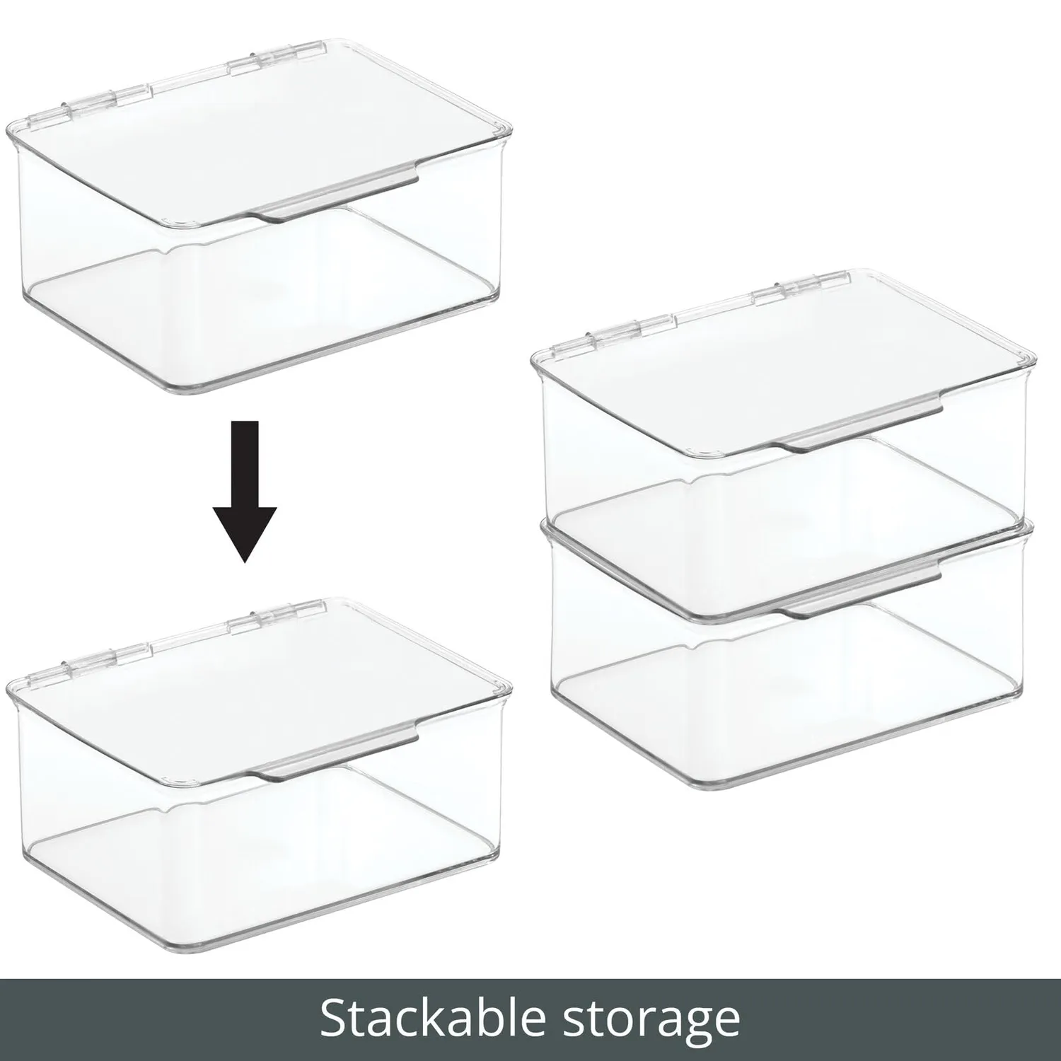 mDesign Küchen Organizer 2er Set Vorratsdose Deckel klar 14,2cm