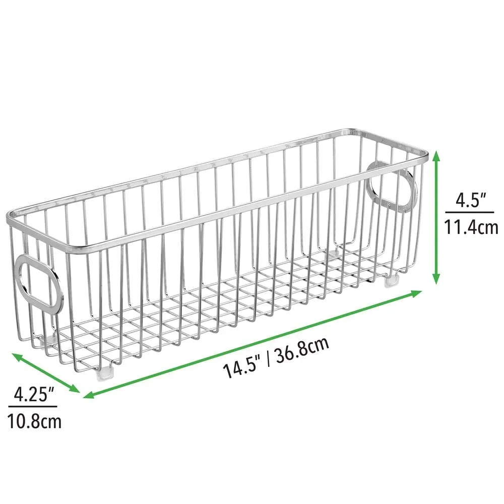M Design Aufbewahrungskorb Metall 8er-Set silber rostfrei