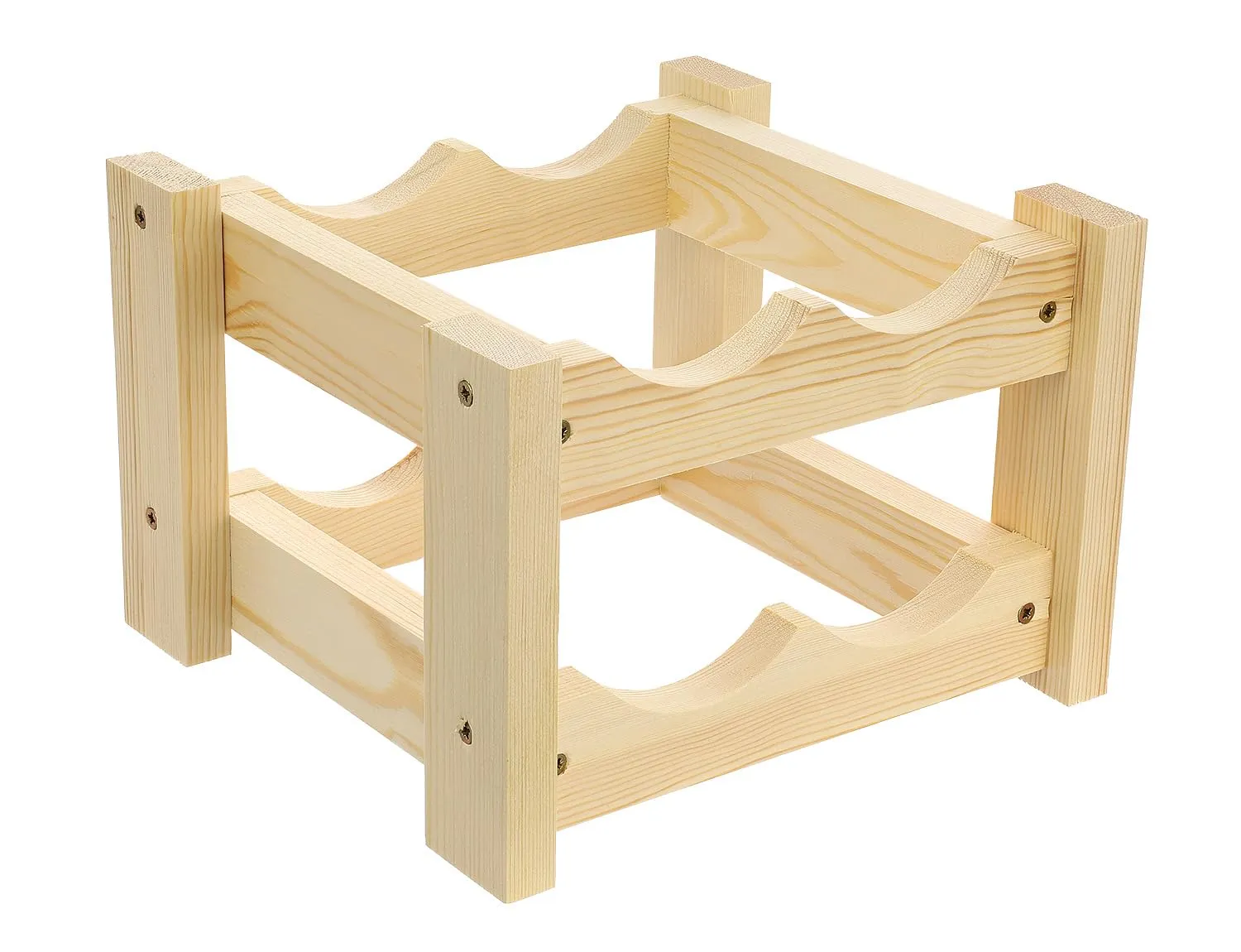 GoodFreshDecor Weinregal Holz 4 Flaschen Kiefer natur 26x24x17