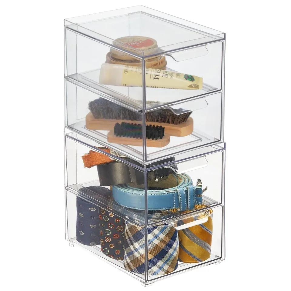 mDesign Schubladenbox Schuhbox transparent 2er-Set