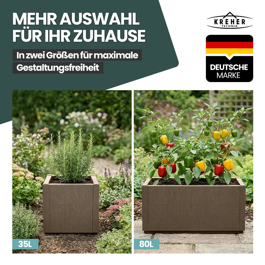 Kreher Ethica XL Pflanzkasten 80 L Taupe frostsicher