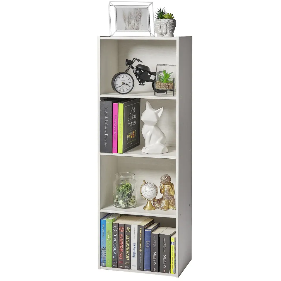 Iris Ohyama CX-4 Bücherregal weiß 4 Etagen 40cm Holz