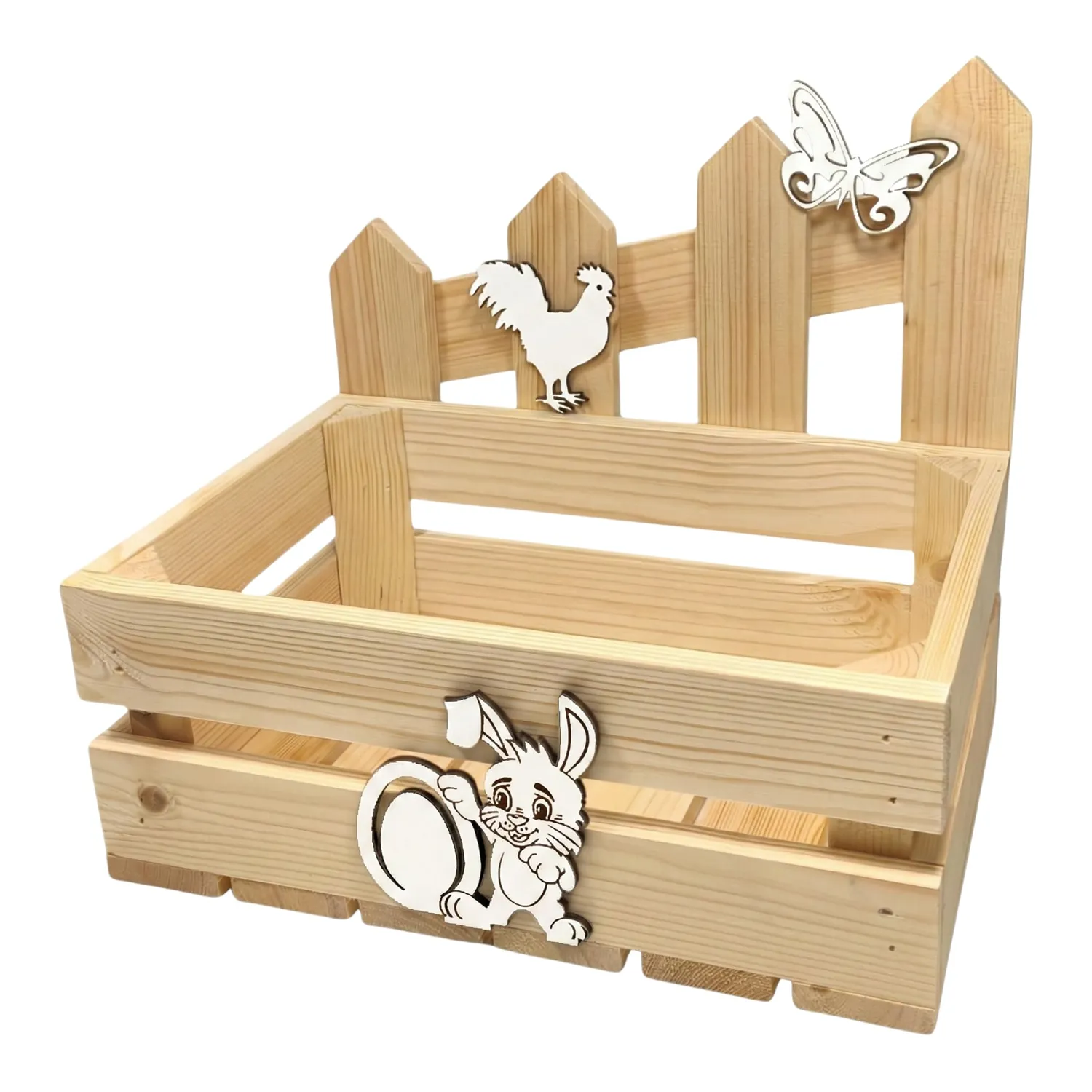 GoodFreshDecor Osterkiste 30x20x12 cm Natur Hase