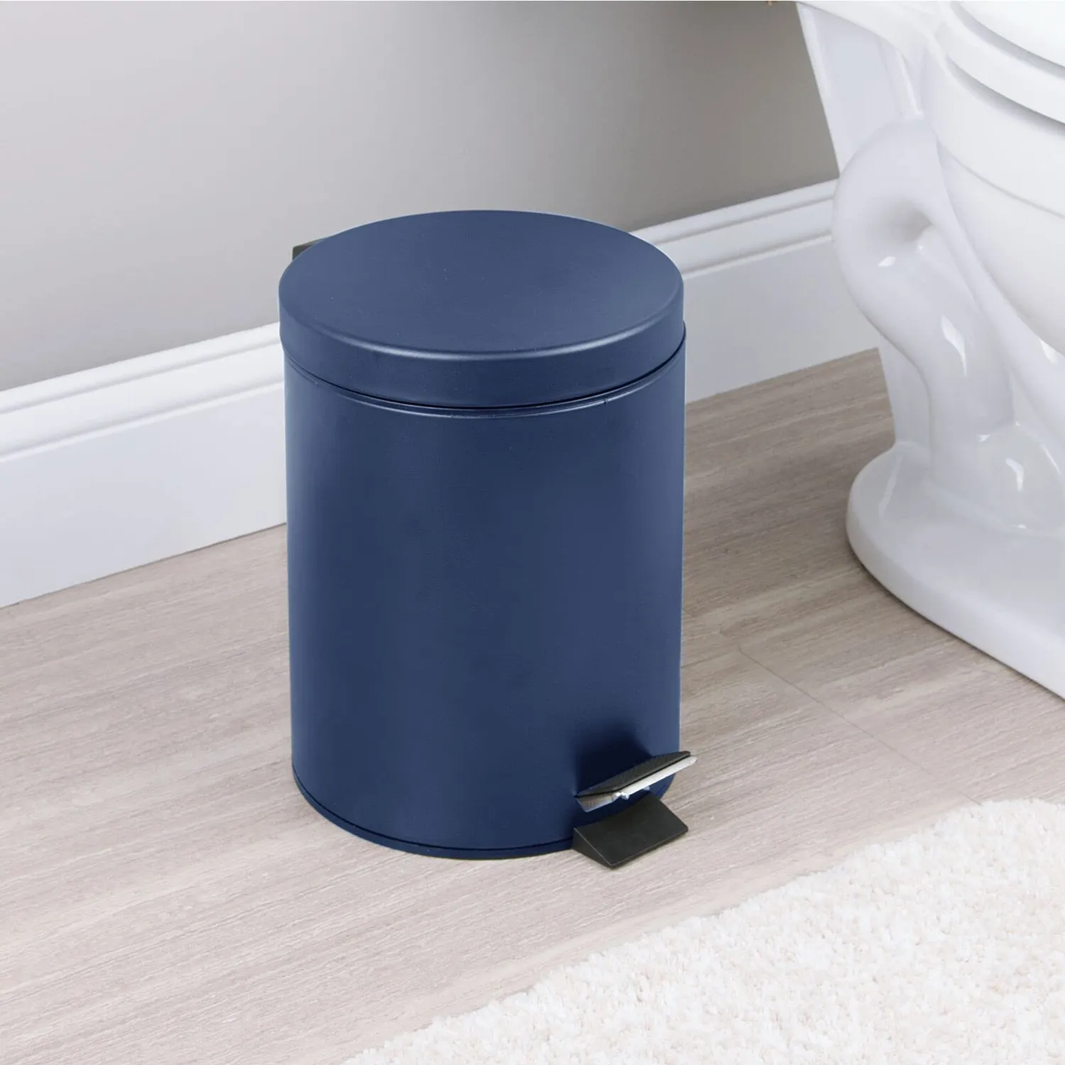 mDesign Tretmülleimer 5 Liter blau Metall