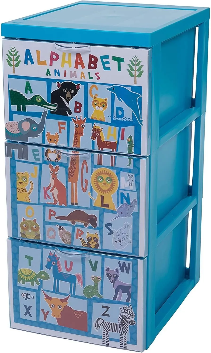 Iris Ohyama SCF-A5 Schubladenbox Blau Alphabet 3x2L A5