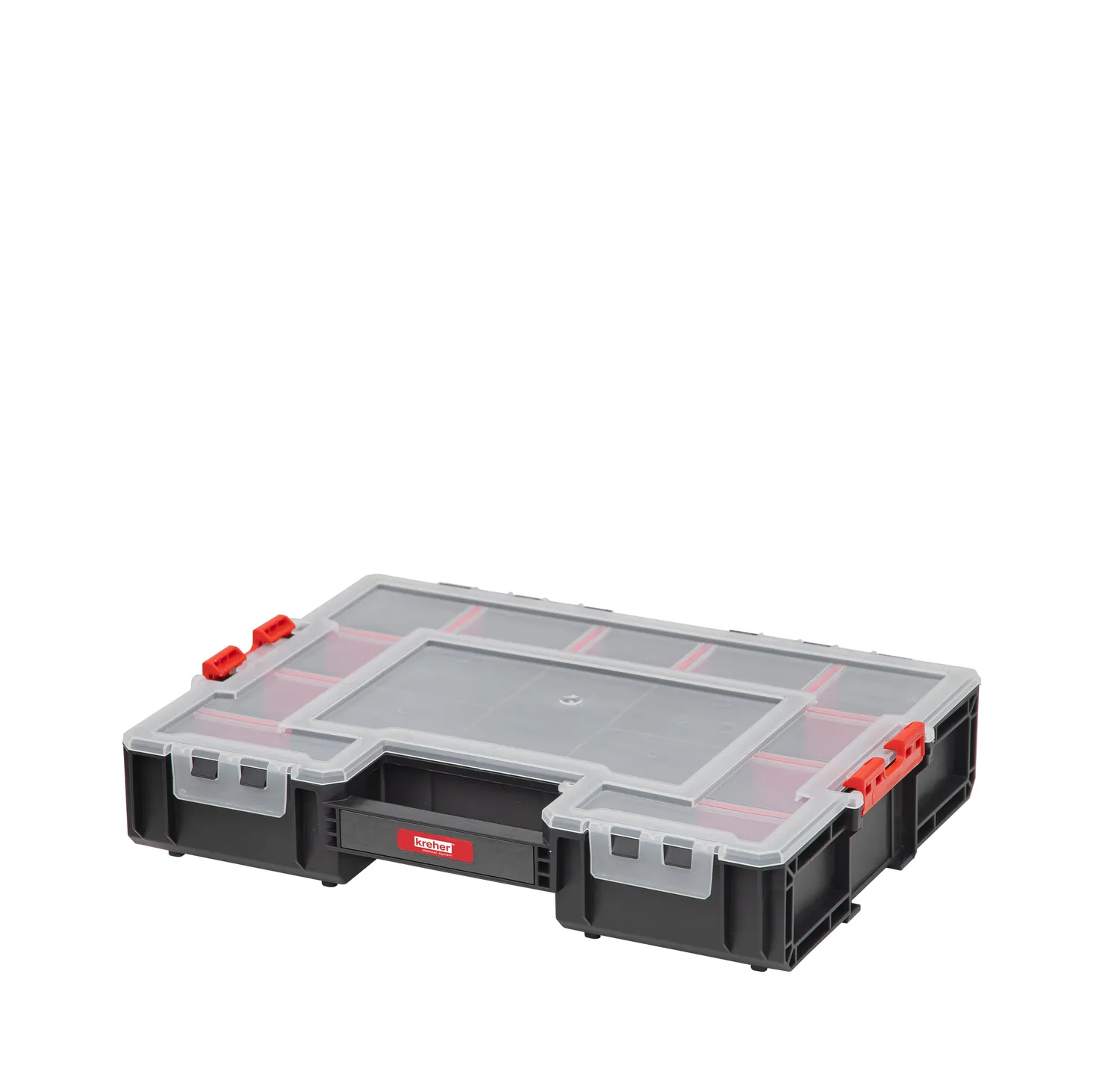 Kreher Regulat Sortimentskasten 2er Set Transparent Stapelbar