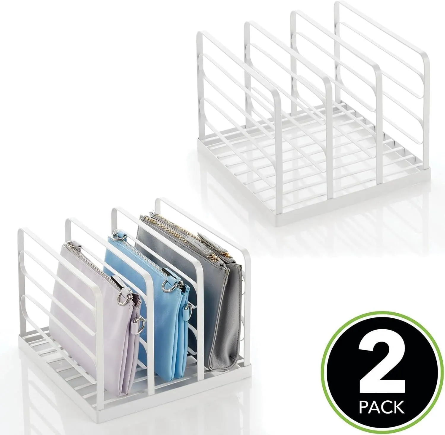 M Design Clutch Organizer Metall 2er-Set mattweiß 5 Fächer