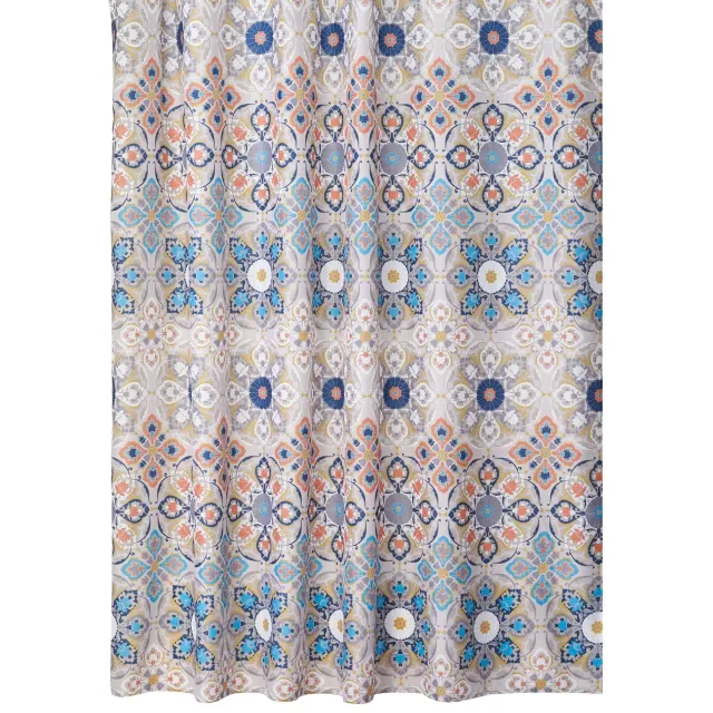 mDesign Duschvorhang Medaillon 183x183 cm braun