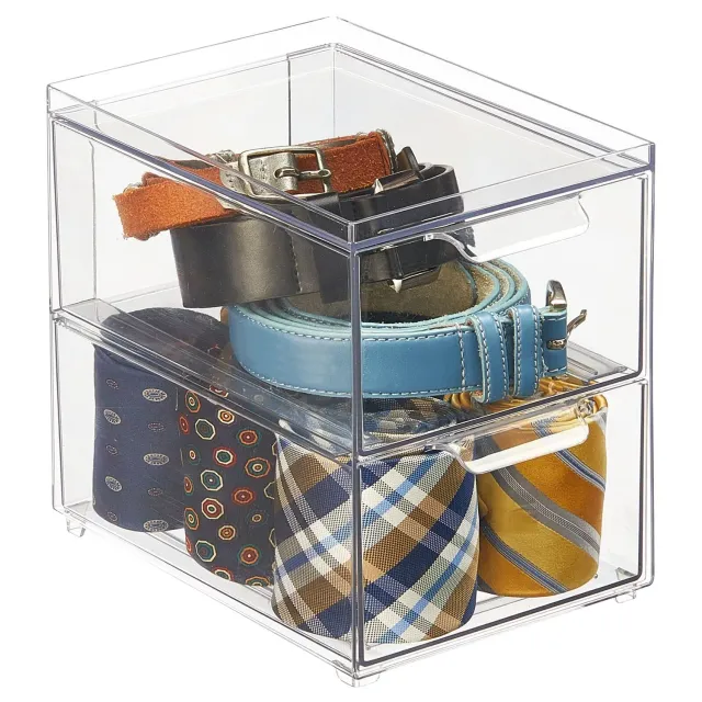 mDesign 20469MDCOEU Schuhbox transparent 19,6 cm stapelbar