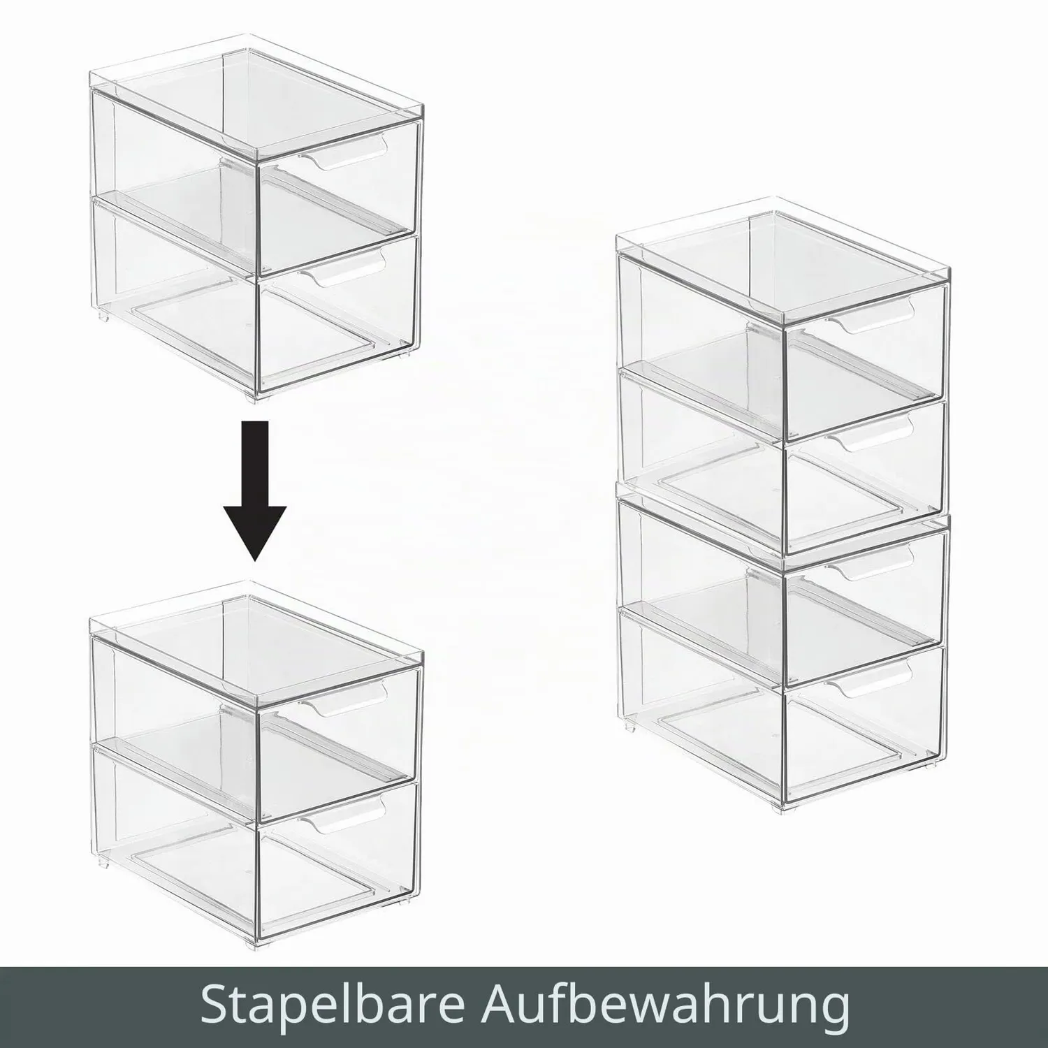 mDesign Schubladenbox Schuhbox transparent 2er-Set