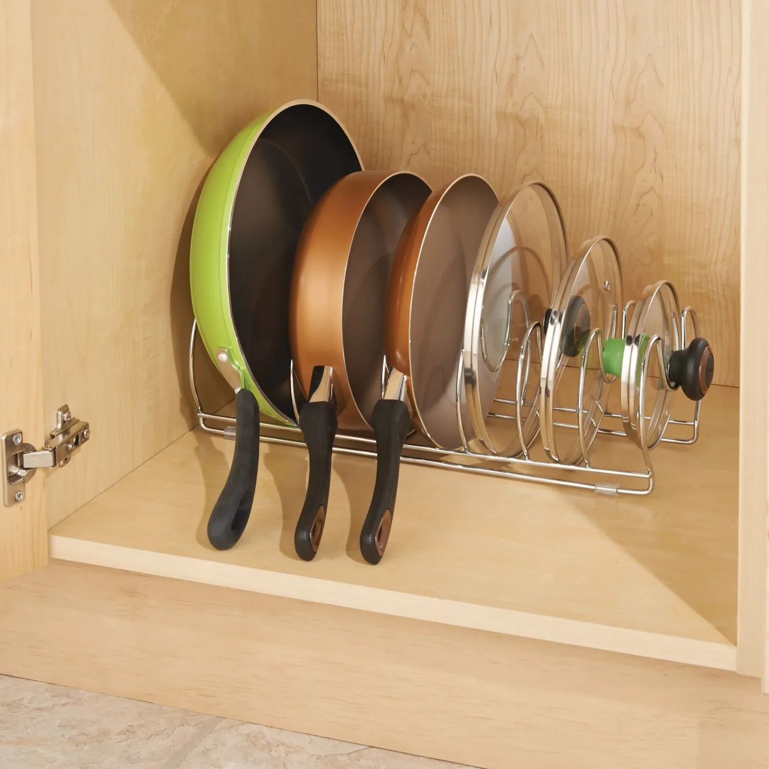 mDesign Pfannenhalter Topfdeckelhalter Chrom 2er-Set