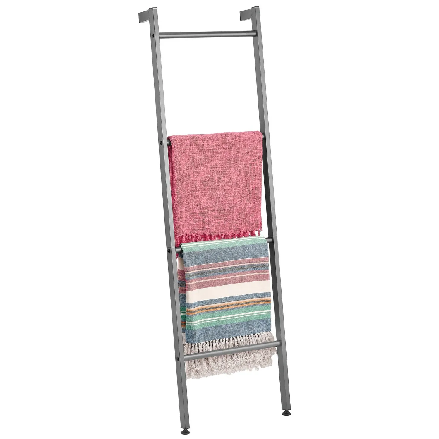 mDesign Handtuchleiter Metall 4 Ebenen graphitgrau 166,4 cm