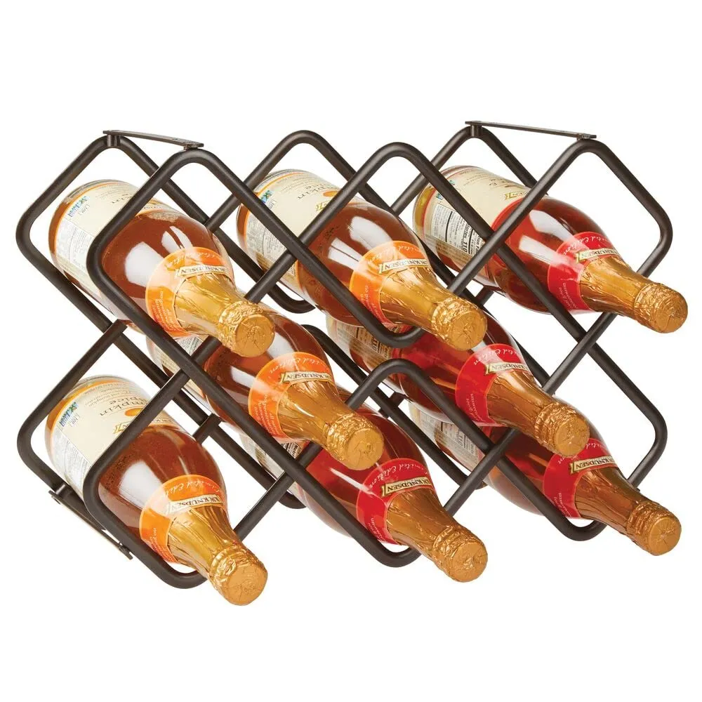 mDesign Flaschenhalter Weinregal 3-stöckig bronze 8 Flaschen Metall