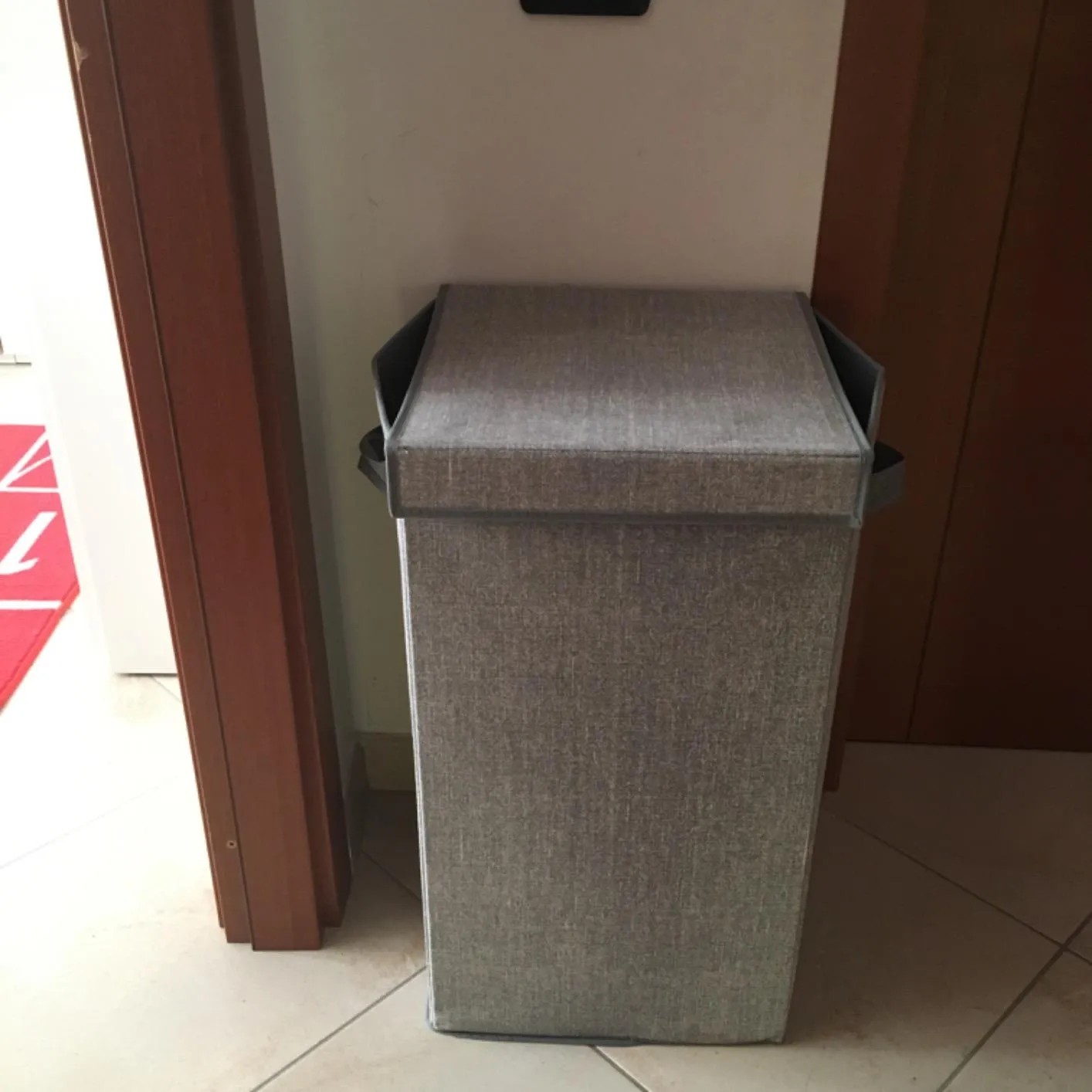 M Design Wäschetruhe mit Deckel dunkelbraun Jute