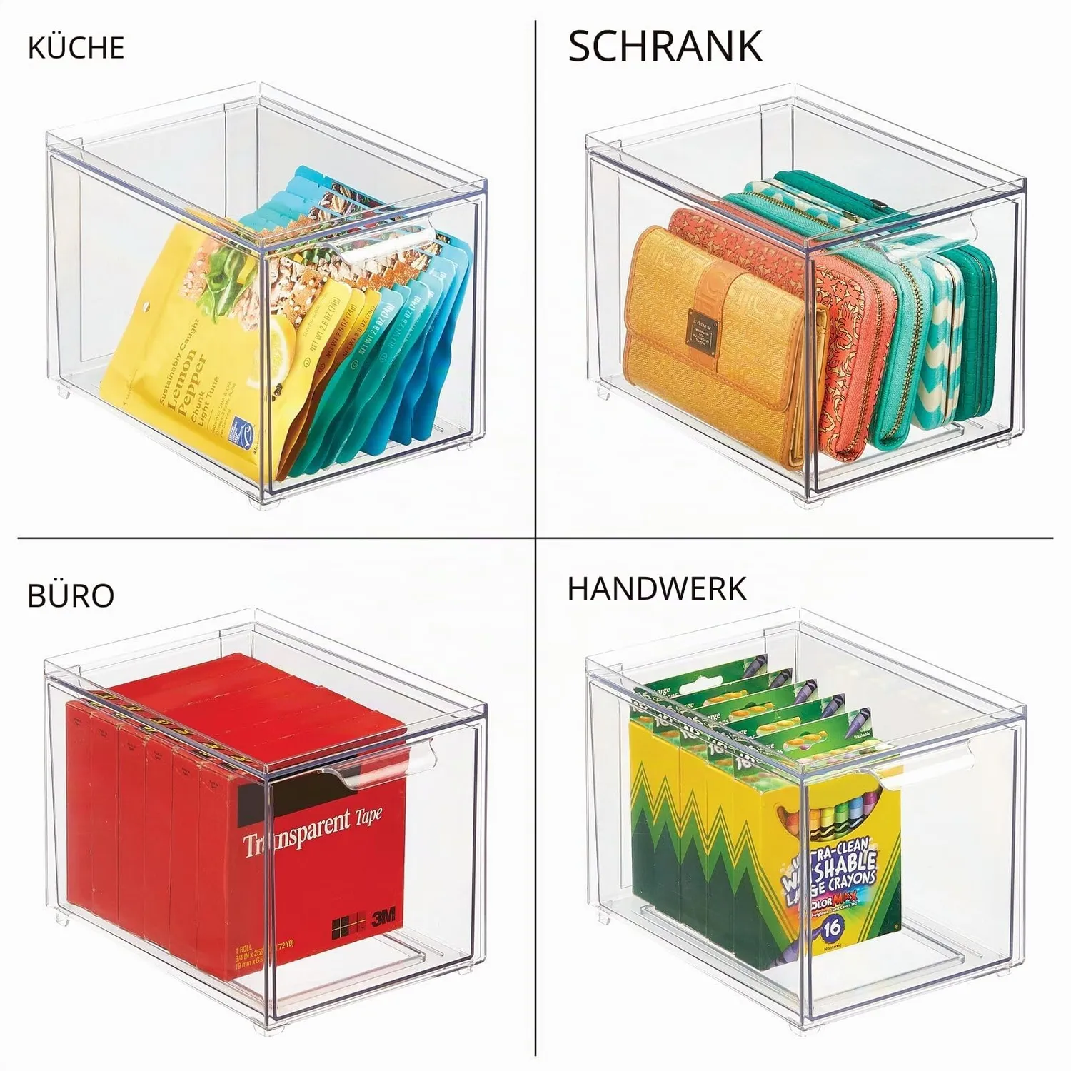 mDesign Kosmetikorganizer Schubladenbox 2er-Set transparent