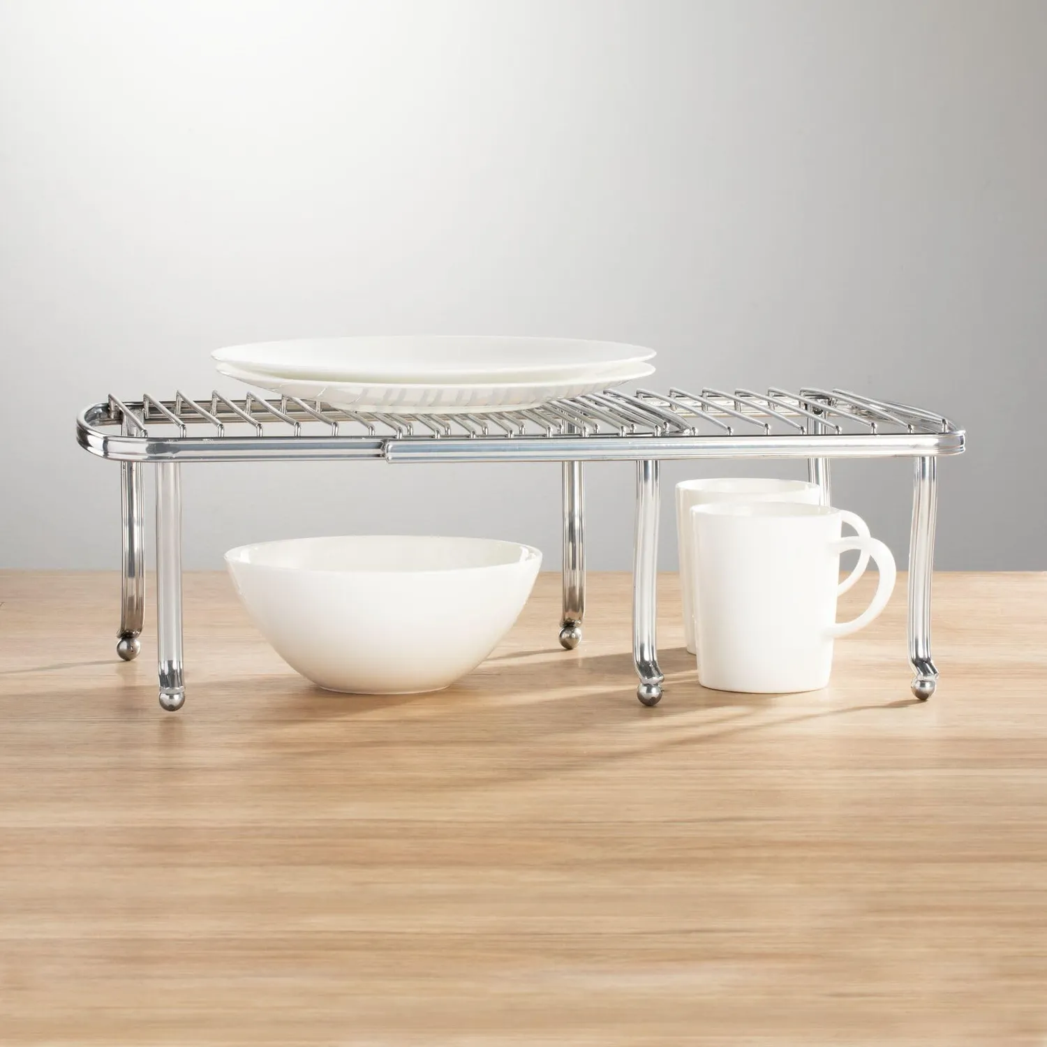 mDesign Küchenregal Metall 2er Set silber erweiterbar