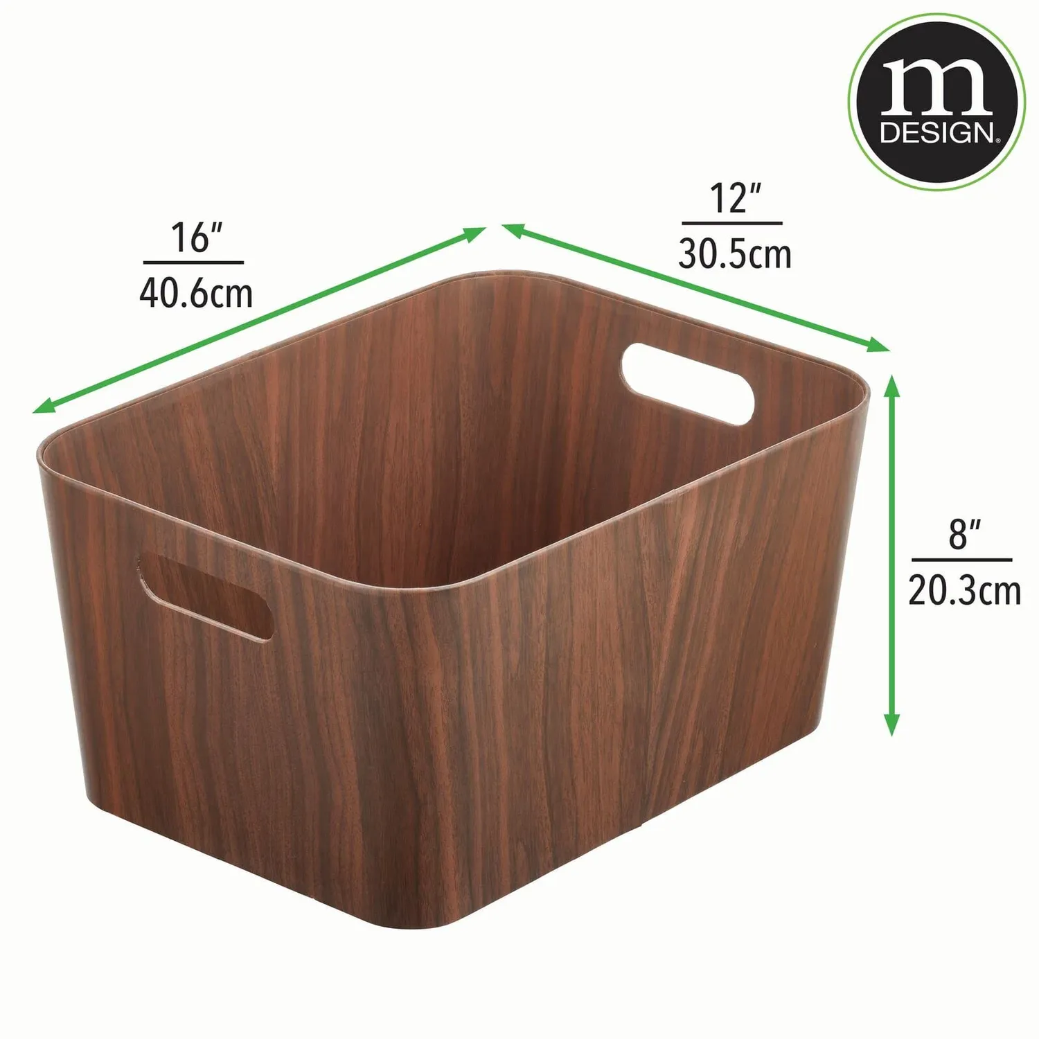 M Design Aufbewahrungsbox Karton 2er-Set dunkelbraun mit Griffen