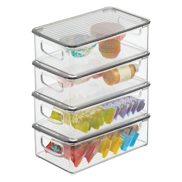 M Design Kühlschrankbox Deckel Transparent 4er-Set