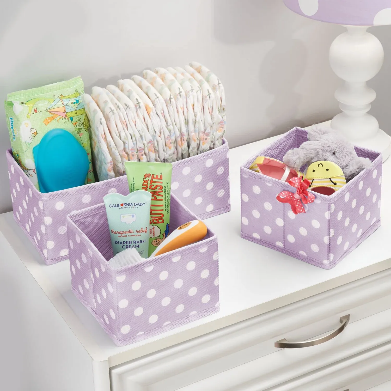mDesign Aufbewahrungsboxen 09284MDBEU 12er Set Lila gepunktet