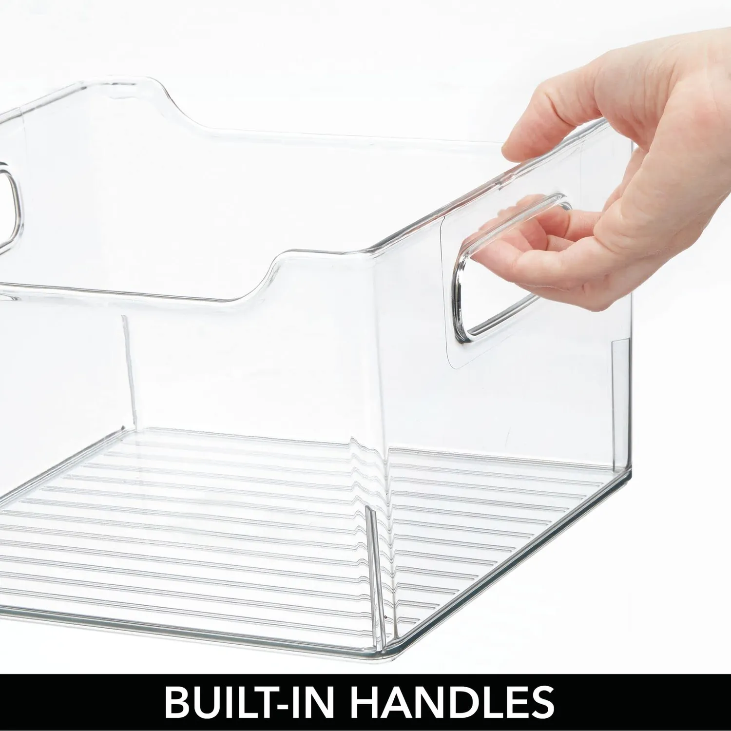 mDesign Aufbewahrungsbox Kühlschrankbox Griffe transparent