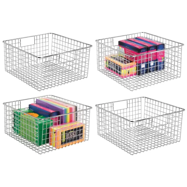 mDesign Schreibtisch Organizer Chrom 4er-Set