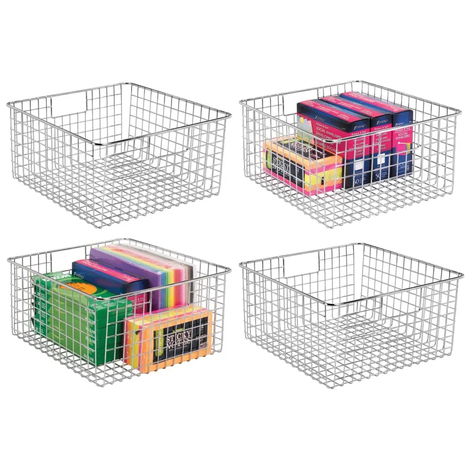 mDesign Schreibtisch Organizer Chrom 4er-Set