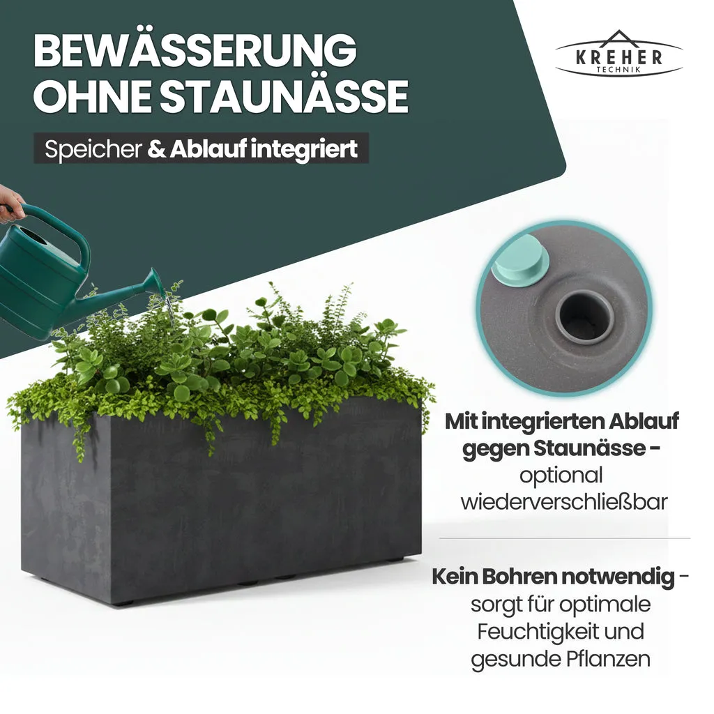 Kreher Millennium Pflanzkübel 73L anthrazit rechteckig 78cm