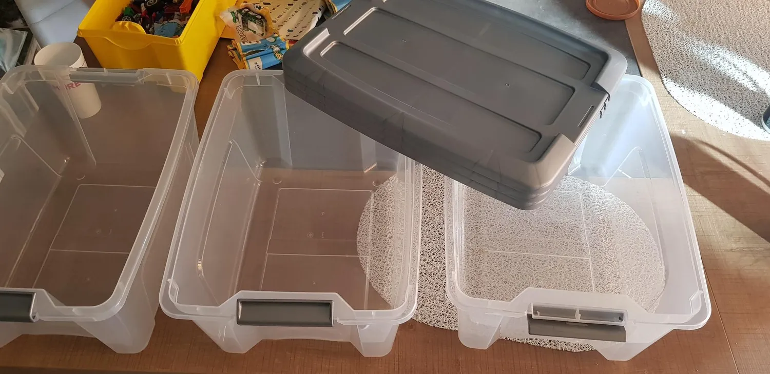 Iris Ohyama NTB-15 Aufbewahrungsbox Silber 15L 3er-Set stapelbar