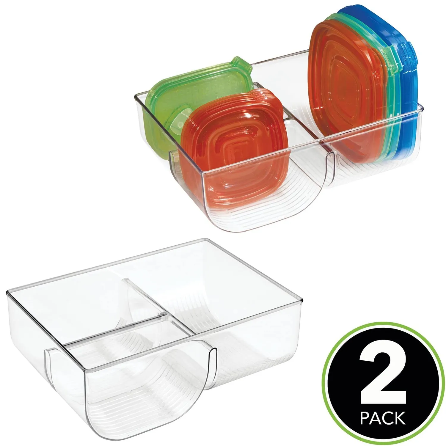 mDesign Deckelhalter 2er-Set durchsichtig Kunststoff stehend