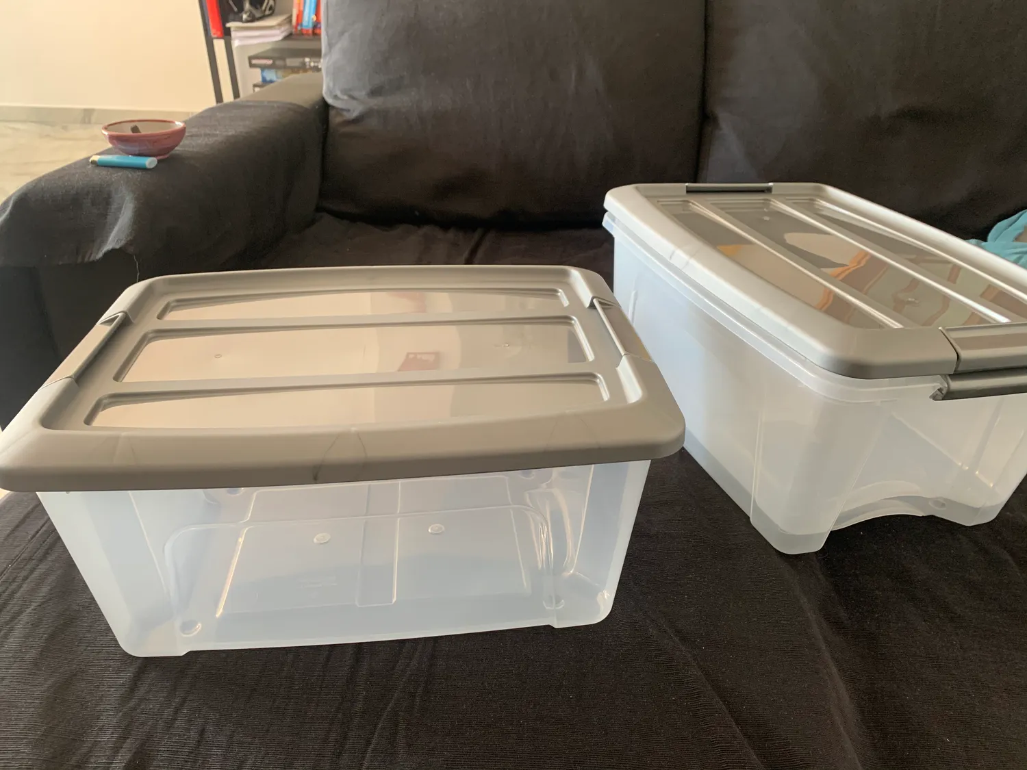 Iris Ohyama NTB-15 Aufbewahrungsbox 15L 6er silber mit Clips