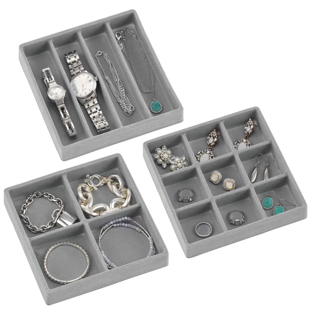 mDesign Schmuckbox Weiß-Grau 3 Schubladen Klein