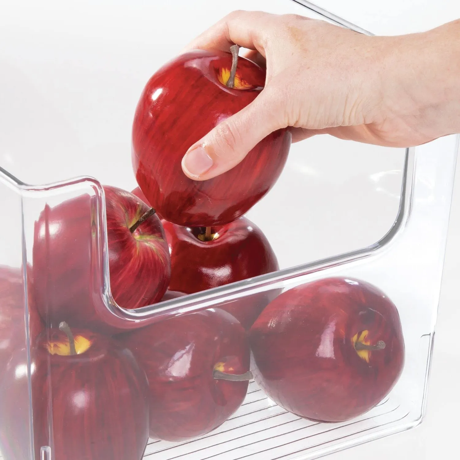 M Design Kühlschrankbox Kunststoff Transparent 4er-Set stapelbar