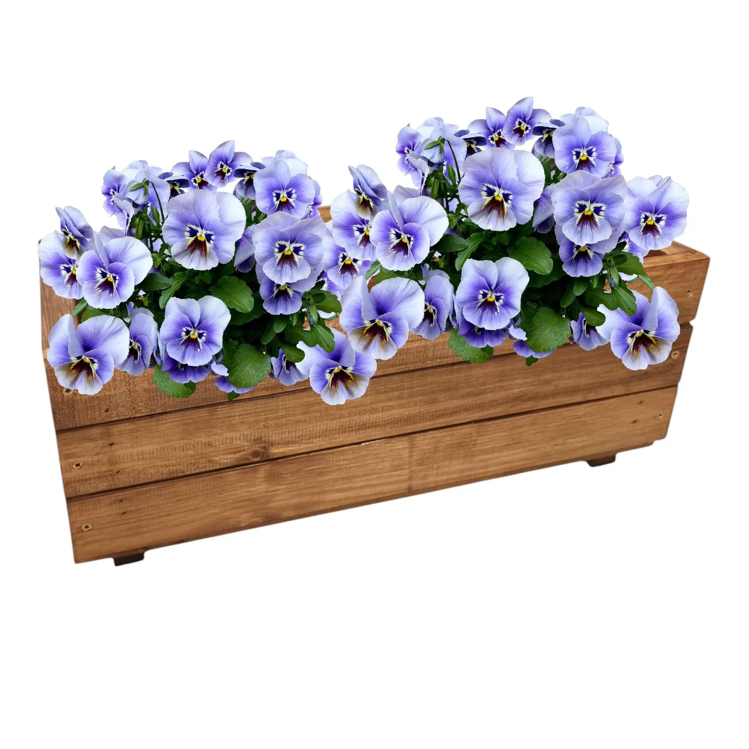 GoodFreshDecor Holz Pflanzkasten 39,5x20x17 Blumentopf braun Echtholz
