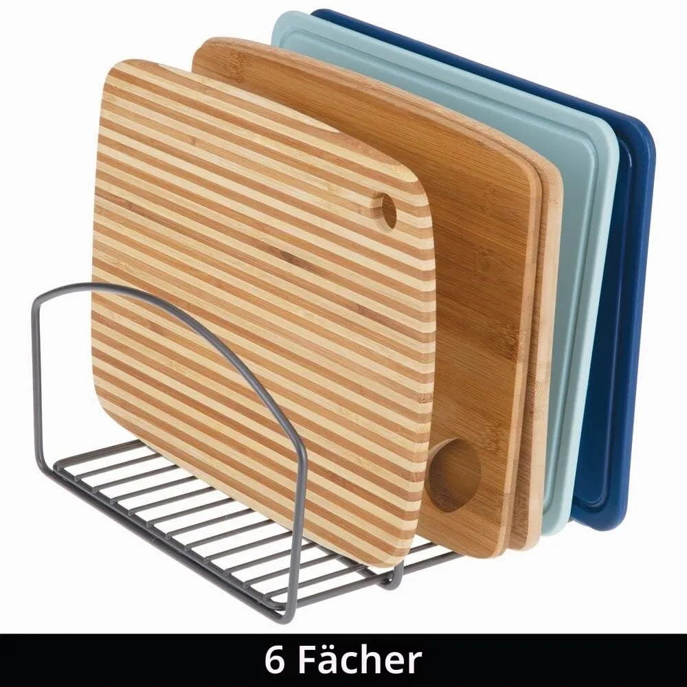 mDesign 12235MDKEU Pfannenhalter 2er-Set dunkelgrau Metall