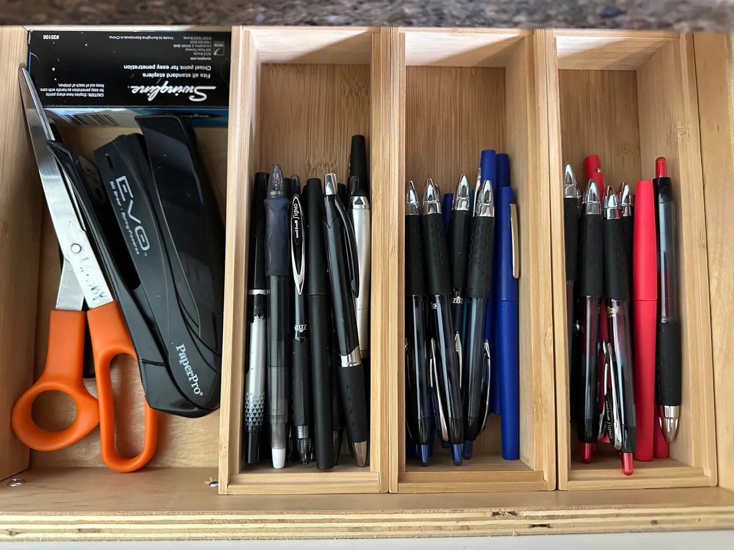 mDesign Schubladeneinsatz Holz Schubladenbox 38,1 cm 2er-Set natur