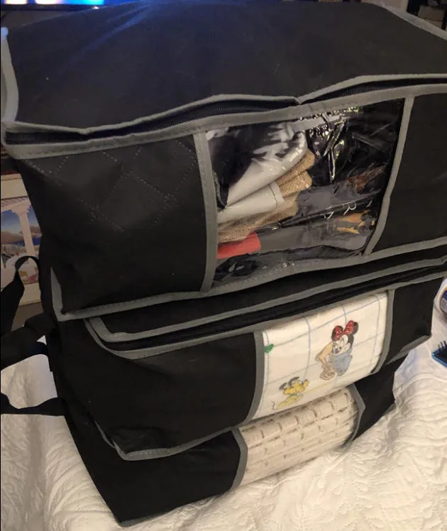 Lifewit 35L Aufbewahrungstasche 3er Pack grau Sichtfenster