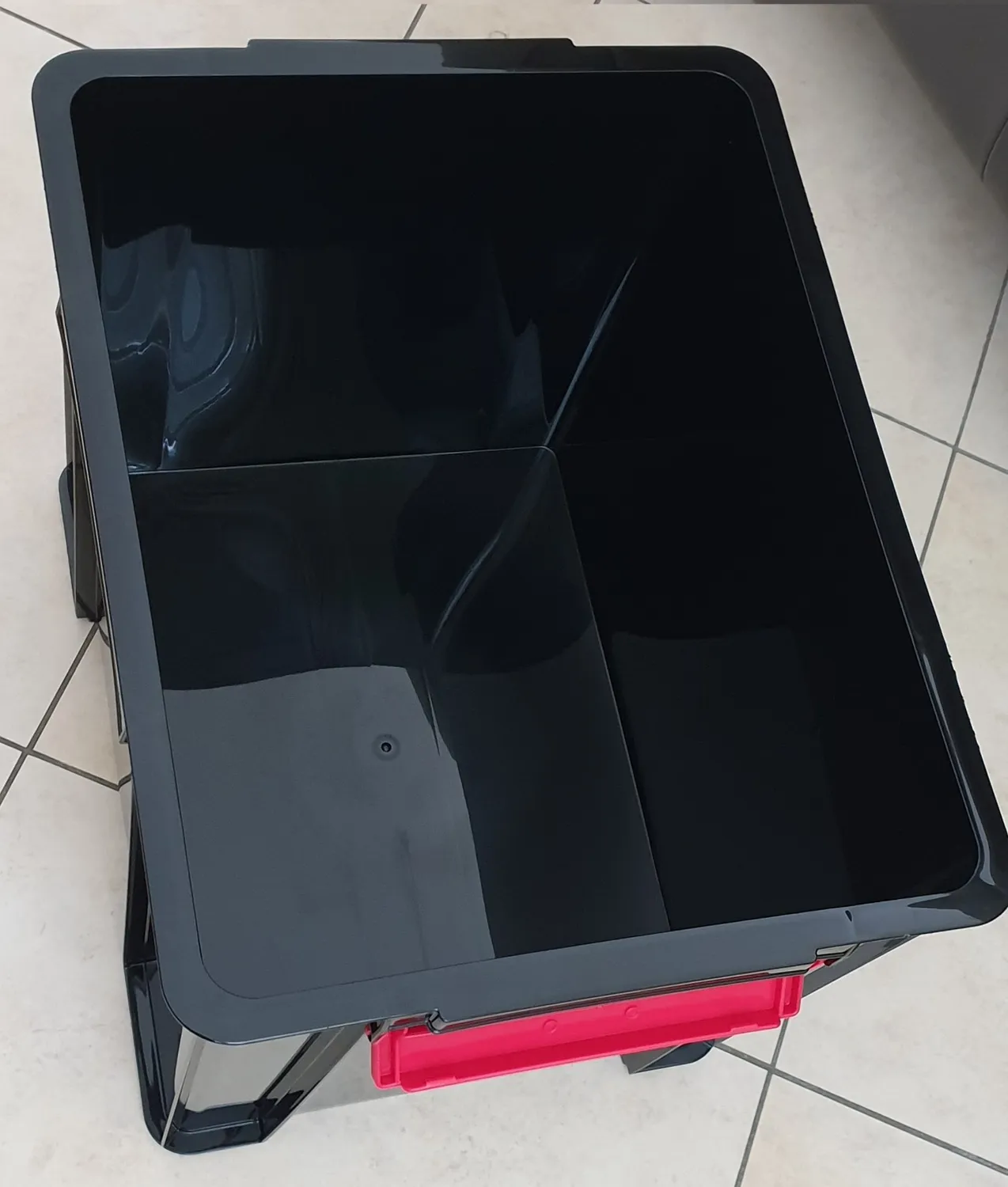 Iris Ohyama MBX-38 Aufbewahrungsbox 38L schwarz mit Deckel