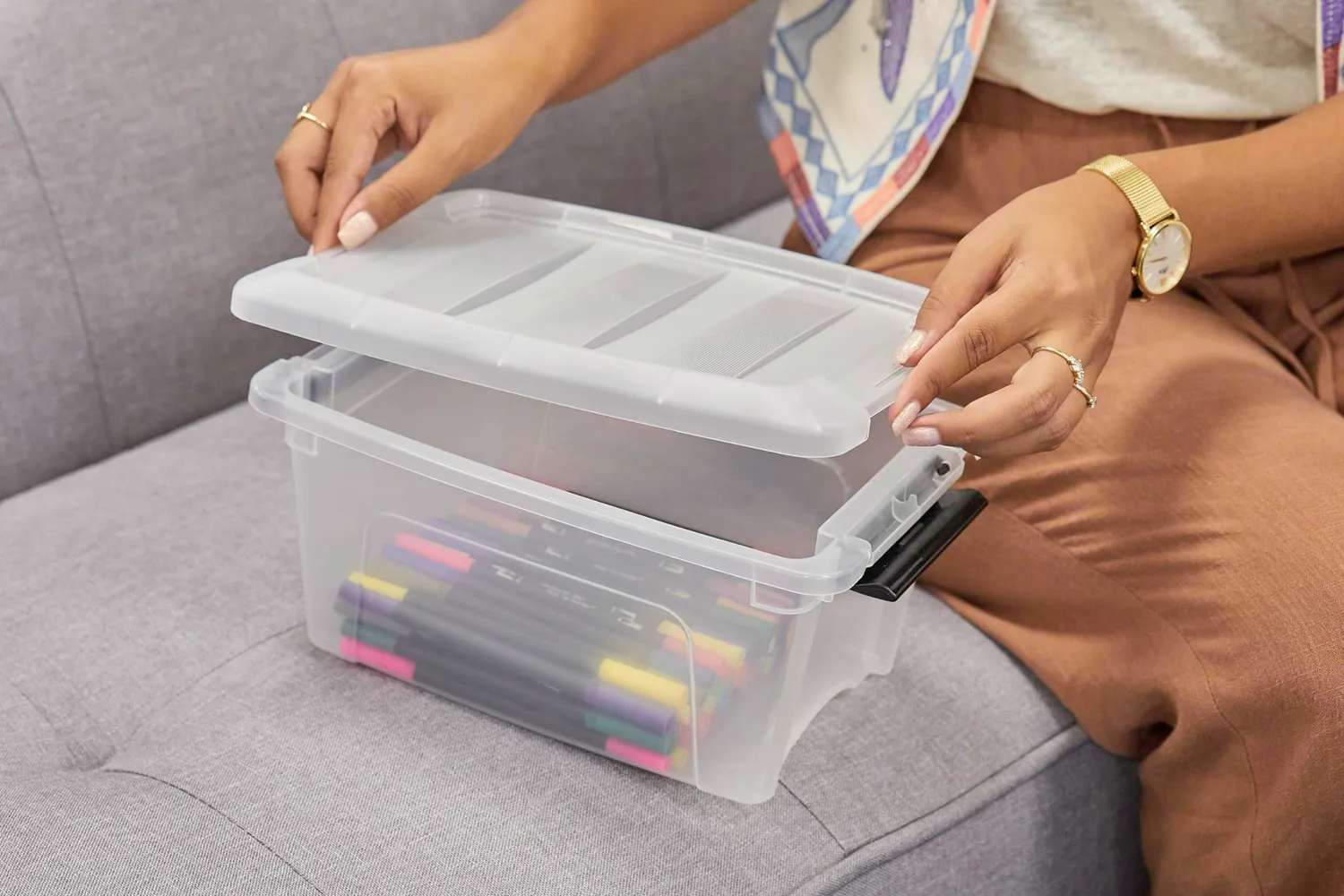 Iris Ohyama DDNTB-5 Aufbewahrungsbox 5L 6er transparent stapelbar