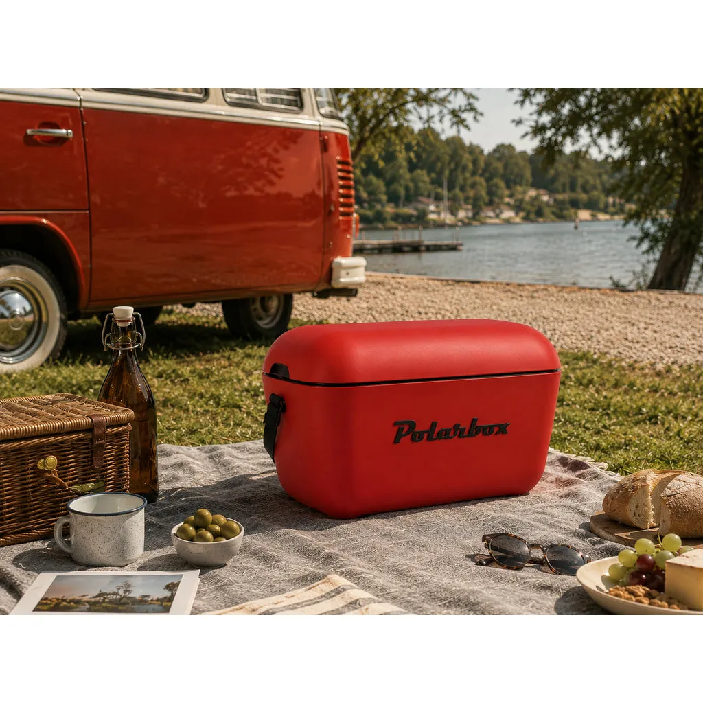 Polarbox Classic 20 L Kühlbox Rot-Schwarz Retro