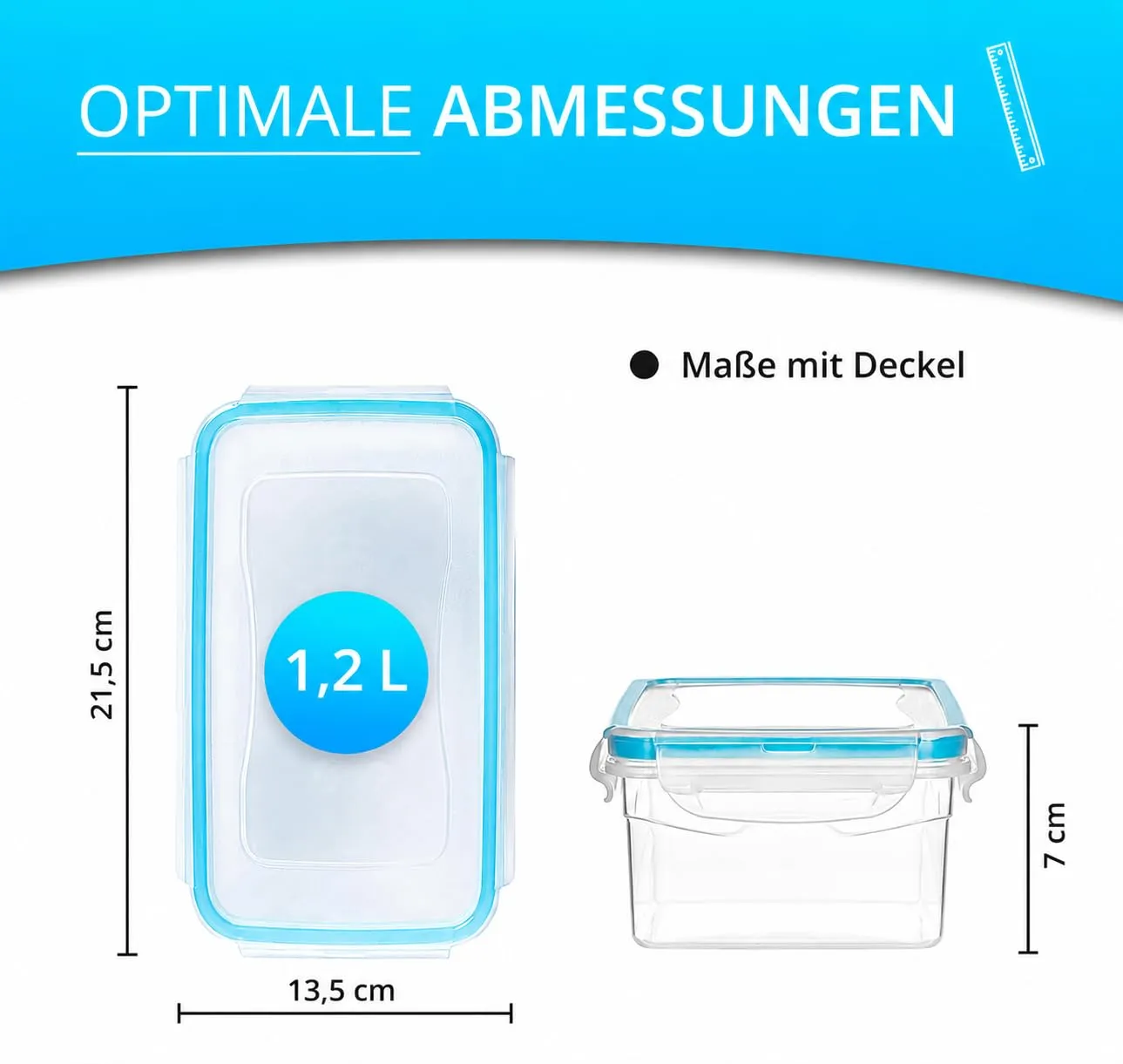 astor24 Premium Frischhaltedosen 1,2 L 4er Set luftdicht