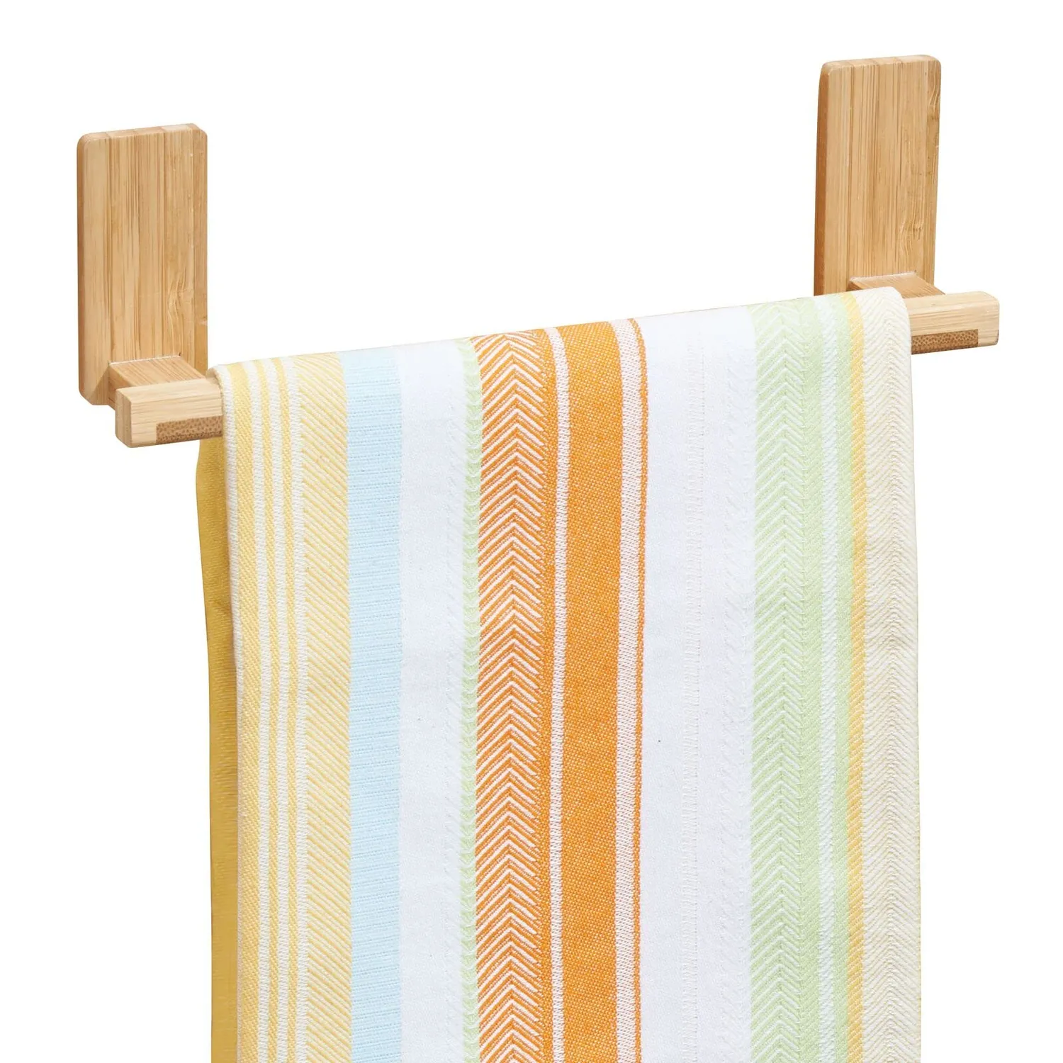 mDesign AFFIXX Handtuchhalter Bambus selbstklebend 2er-Set