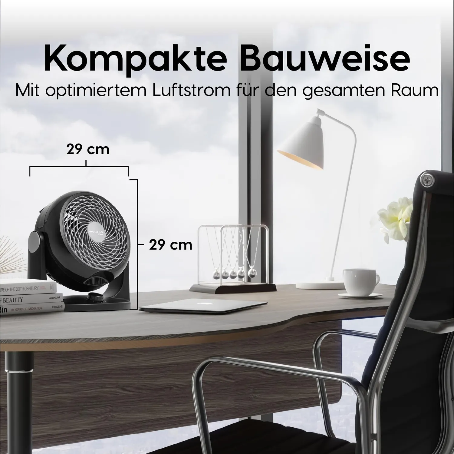 Iris Ohyama Woozoo PCF-HD18N Tischventilator Schwarz 23 m²