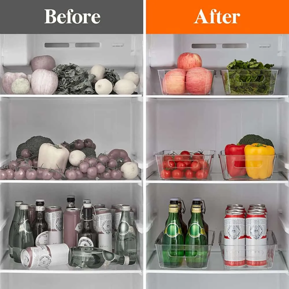 Lifewit Kühlschrank Organizer 8er Set Boxen transparent stapelbar